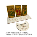#A Wooden Tarot Card Base Moon Shape Tarot Card Stand Holder Gifts for Enthusias