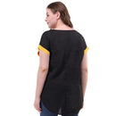 Contrast Color Chiffon Tops Women Summer Short Sleeve O Neck Casual Tee T-shirts