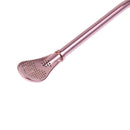 Stainless Steel Drinking Straw Reusable Sucker Spoon Filter Bar Kit (Rose) Newly