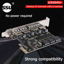 SSU U3V04S+ 4 Port USB 3.0 PCIe Expansion Card PCI Express USB Hub Adapter