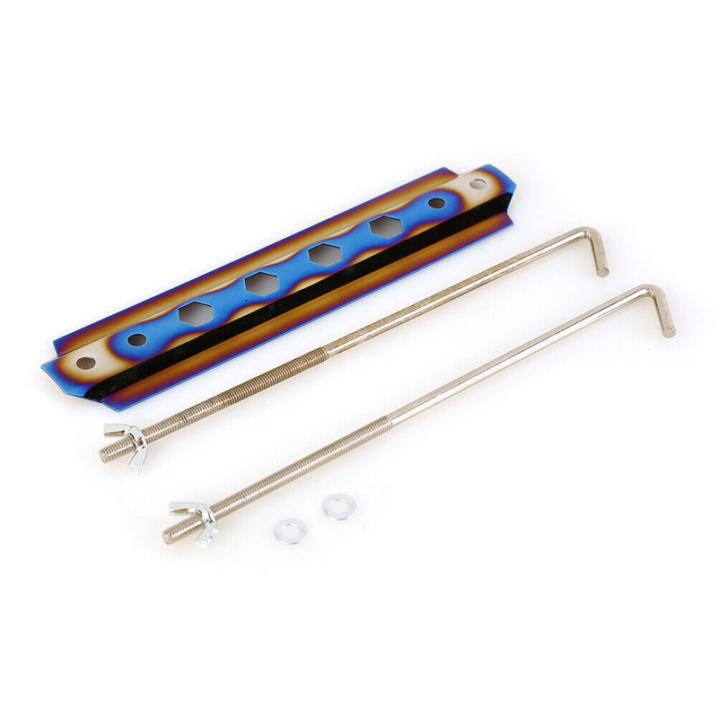 Burnt Blue Ticket Aluminum Car Battery Tie Down Bar Bracket Holder Universal