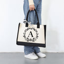 Canvas Tote Shoulder Bag Alphabet Letter Large Capacity Fashion Portable Handbag