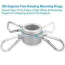 2* Alloy Metal Flag Pole Flagpole Rotating Rings Clip B4E2 Grommet Anti I7J Y8L9