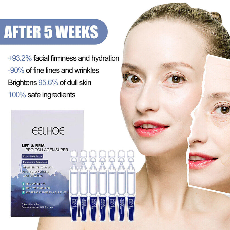 7pcs 2ml Collagen Serum for Face Anti Wrinkles Whitening Hydrating Essence