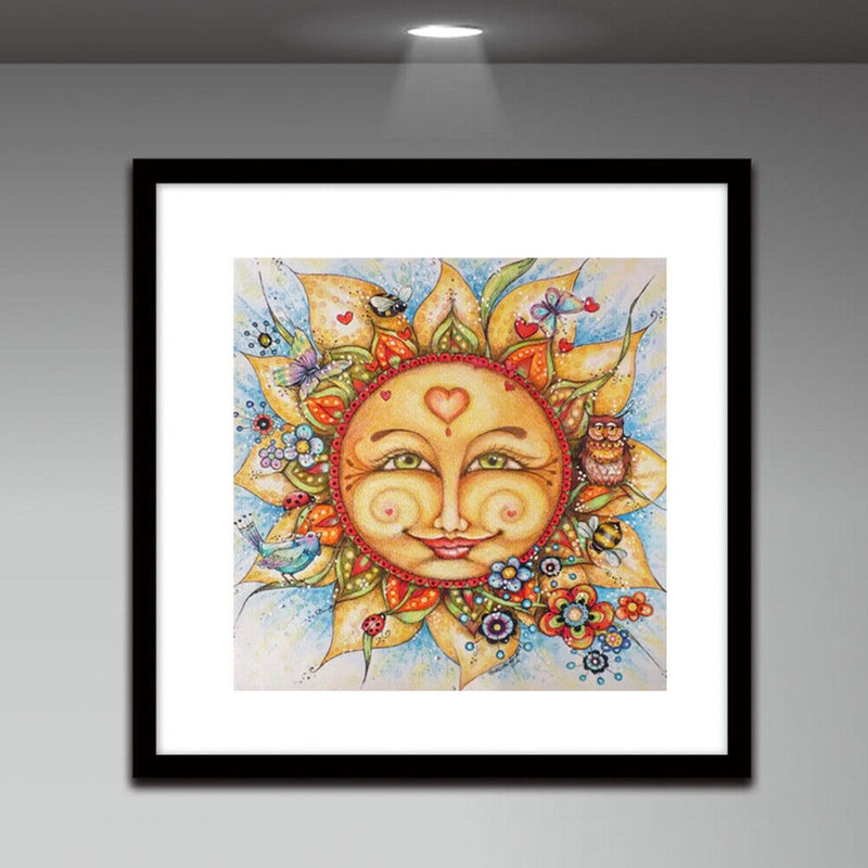 DIY Diamond Painting Cross Stitch Cartoon Sun Embroidery Rhinestones Needlework