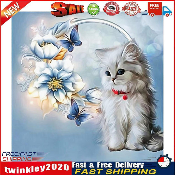 5D DIY Full Drill Diamond Painting Cat Cross Stitch Mosaic Kit (30x30cm) Newly