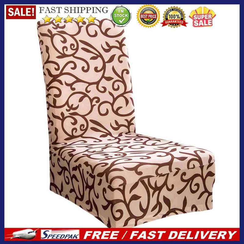 Printing Pattern Elastic Home Hotel Dining Chair Covers(Champagne)