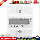 Digital 3 Phase 4 Wire Electric Energy Meter DIN Rail kWh Power Wattmeter Newly