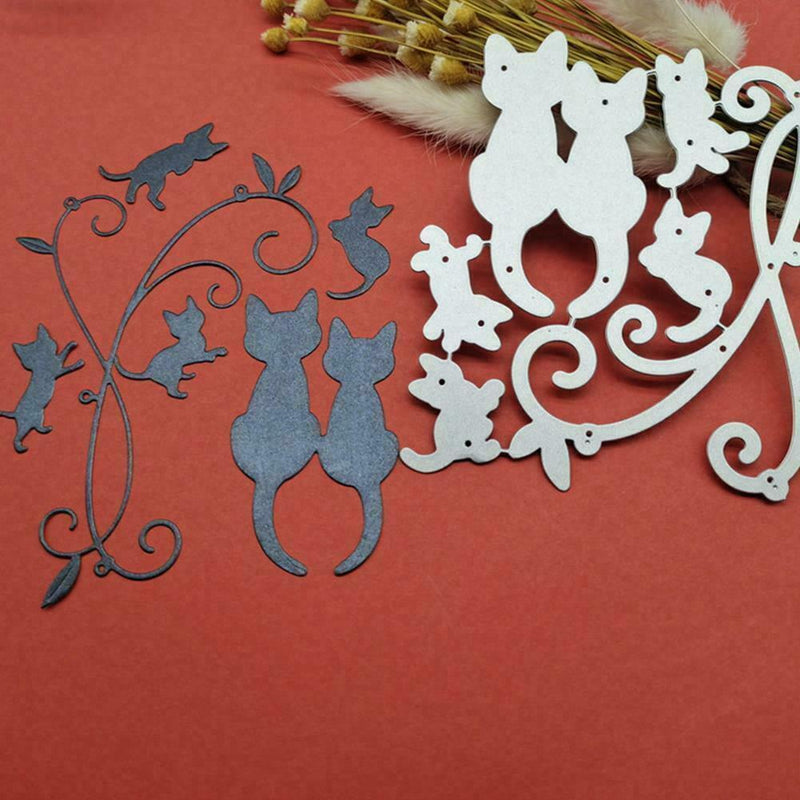 1x Love Cats Metal Cutting Dies Scrapbooking Cuts Cards Making Stencil C0W9