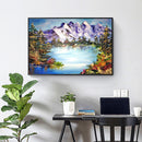 DIY Full Round Drill Diamond Painting Mountain River Mosaic Rhinestone Draw