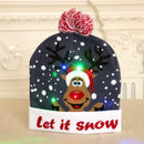 Glowing Knitted Christmas Hat Lights Knitted Santa Claus Decoration for Kids