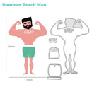 4pcs Summer Beach Man DIY Stencil Cutting Dies Scrapbooking Embossing Kart