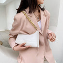 Women Alligator Pattern Pure Color Underarm Bag Casual Thick Chain PU Handbags