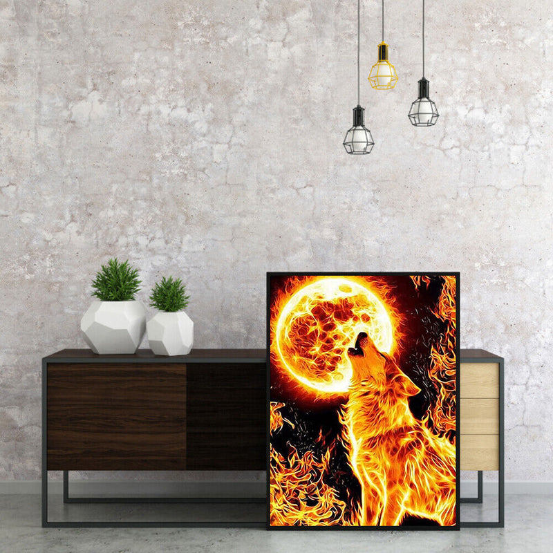 Wolf Frameless Picture Oil Paint By Numbers Hand Painted Picture for Bedroom