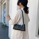 Retro Women Small Handbags Portable Solid Alligator PU Leather Shoulder Tote Bag
