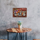 Motorcycle Lady Iron Painting Metal Sign Plaque Wall Posters Home Decor