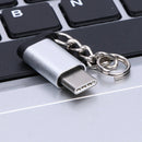 Metal USB 3.1 Type-C Male Connector to Micro USB 2.0 5Pin Female Data Adapt