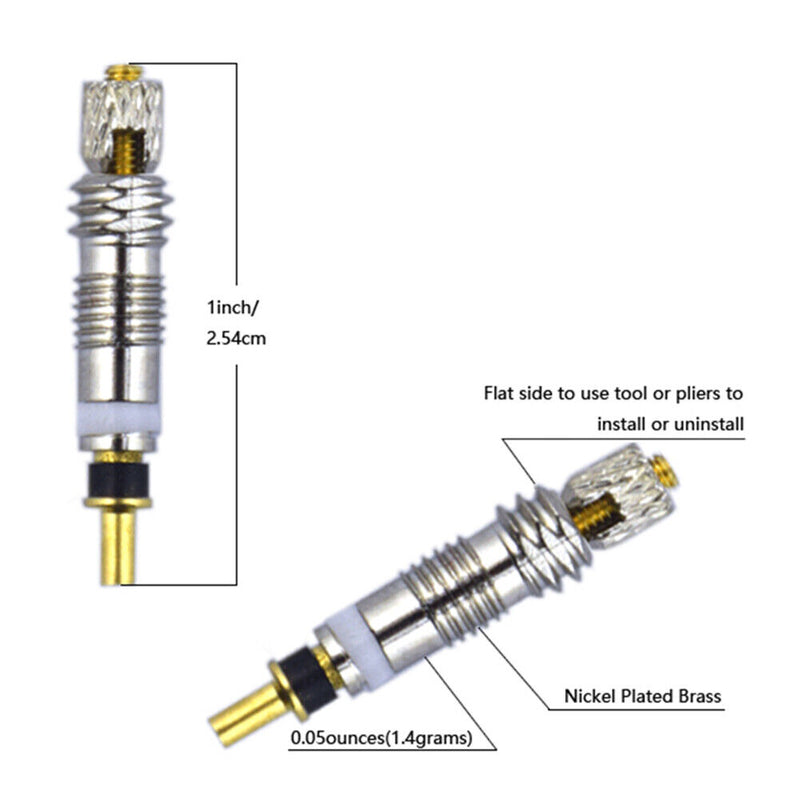 2/6/12pcs Replacement Brass Presta Valve Cores + Remover for Mountain Road