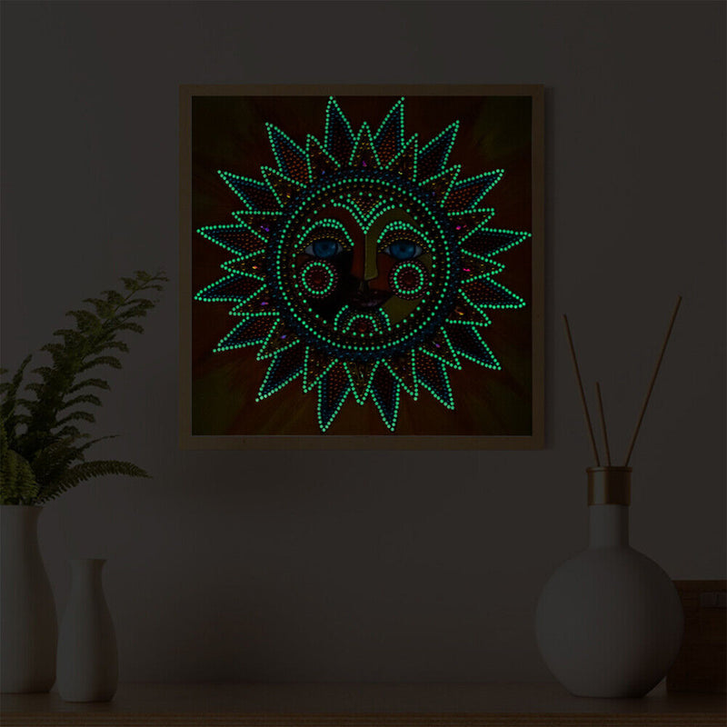 5D Part Special Shaped Drill Luminous Diamond Painting Sun God Art (GT104) Newly