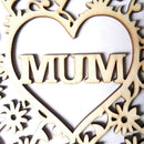 Love Heart Hollow Wood Plaque Pendant Mothers Day Hanging Decor (JM01288)