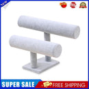 Velvet Bracelet Bangle T-Bar Rack Watch Jewelry Display Stand (Grey 2 Tier)