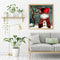 Canvas Painted Oil Paint By Numbers Snowman Red Hat DIY Bedroom Wall Arts Newly