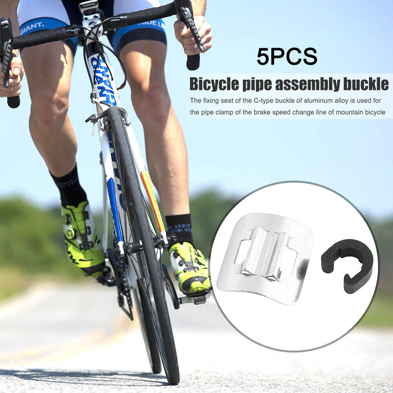 5pcs Bike Brake Line Assembly Buckle MTB Cycle Derailleur Cable Tube Fixed Ba