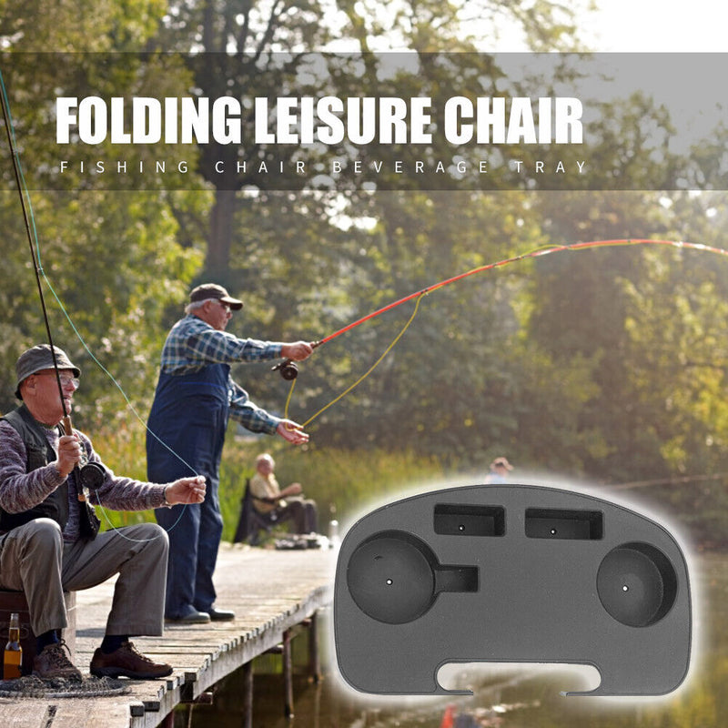 Drinking Tray Picnic Folding Leisure Lounger Clip Side Bottle Cup Holder Newly