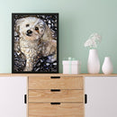 5D DIY Full Drill Round Shape Puppy Rhinestone Diamond Drawing Home Decoration