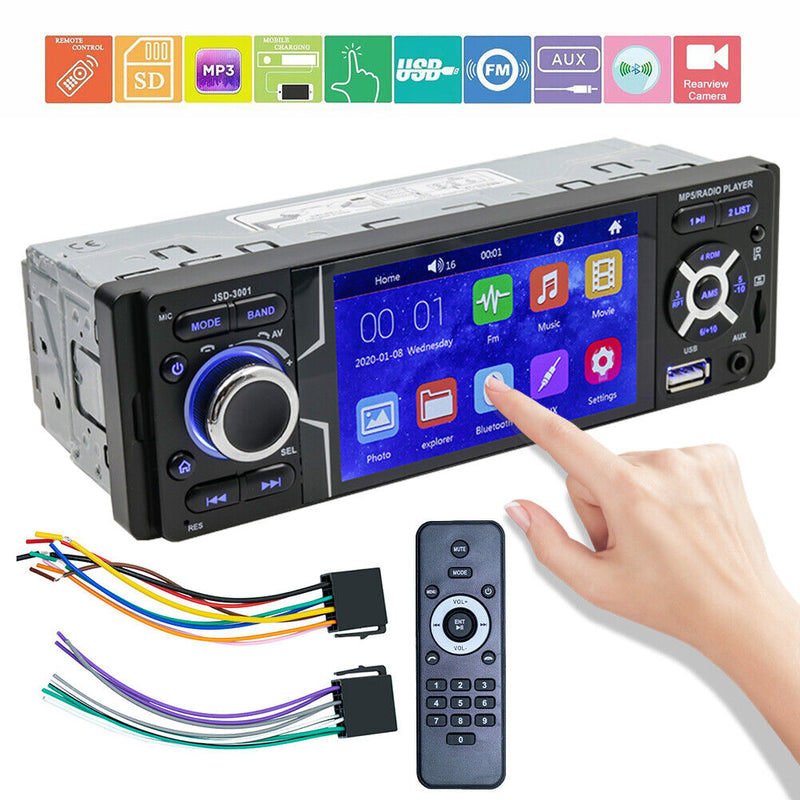 JSD-3001 Car Stereo 4.1 inch Screen Radio + AUX Cable + Rearview Camera Newly