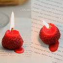 Strawberry Shaped Scented Candles Cake Decorations & Pleasant Scent (A) Newly