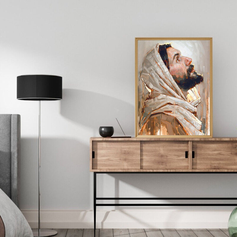 Frameless Oil Paint By Numbers DIY Pastor Picture Craft Kit for Living Room