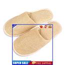 SPA Slippers - Non-slip Closed Toe Slippers for Home Hotel Guest (Beige)