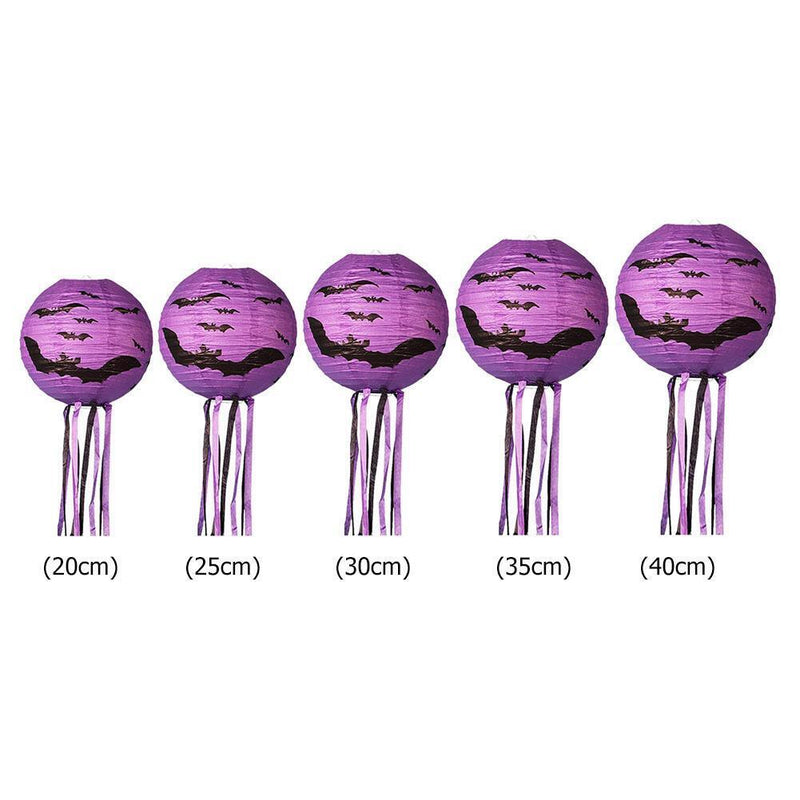 Holiday Decor Bat Paper Lantern Reusable for Ghost Festival Supplies (35cm)