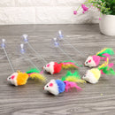 5pcs/set Pet Cat Playing Sucker Toys Kitten Plush False Mouse Shaped Spring Toys