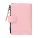 Cute Clutch Women Bifold Purse Solid Color Leather Card Holder (Light Pink)