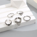 Rings Simple Adjustable Hand Decoration Hollow Out Ring Heart Shape Open Ring