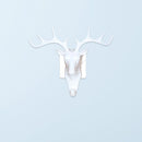 5pcs Self-Adhesive Wall-Mounted Hook Antler Horns Hanger Wall Rack (White)