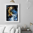 Full Round Drill Rhinestone Diamond Painting Carp Playing in the Water Hand