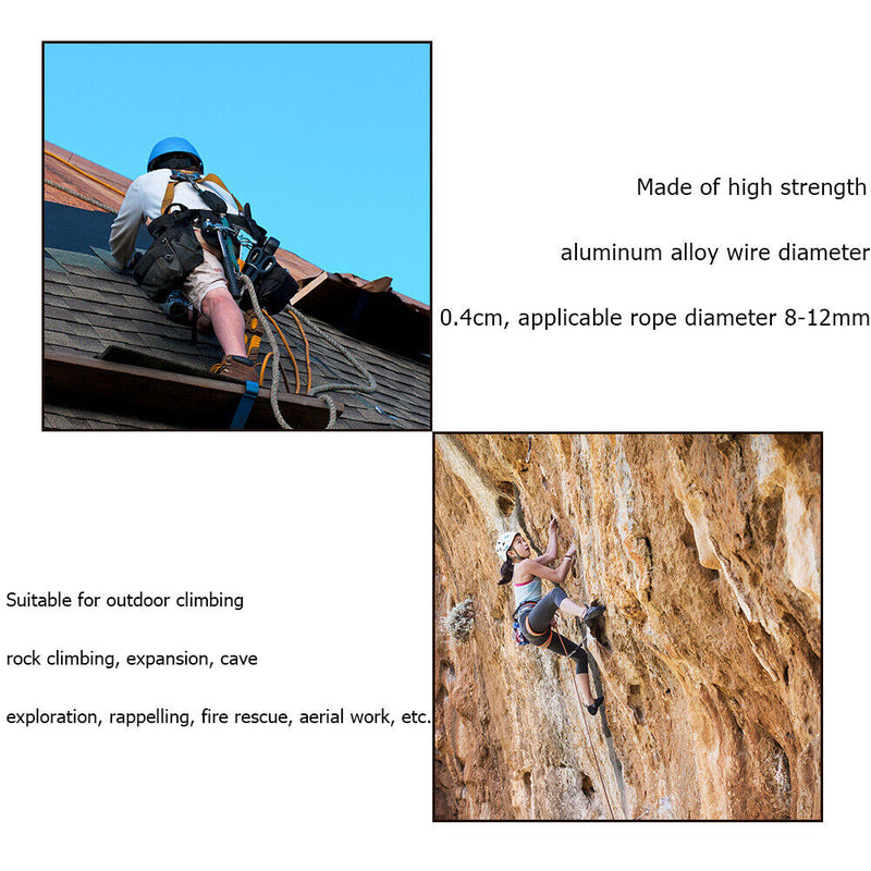 Hiking Descent Device ATC Belay Rappel 25KN Outdoor Rock Climbing Camping T