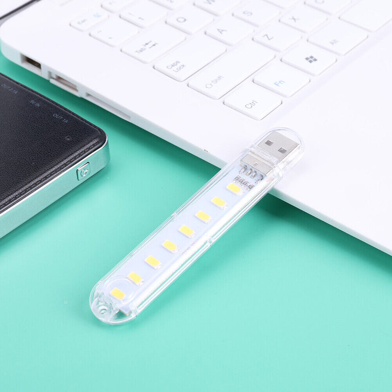 Mini Portable USB Book Light Bright Reading Lamp for Laptop (Yellow 8LED) Newly