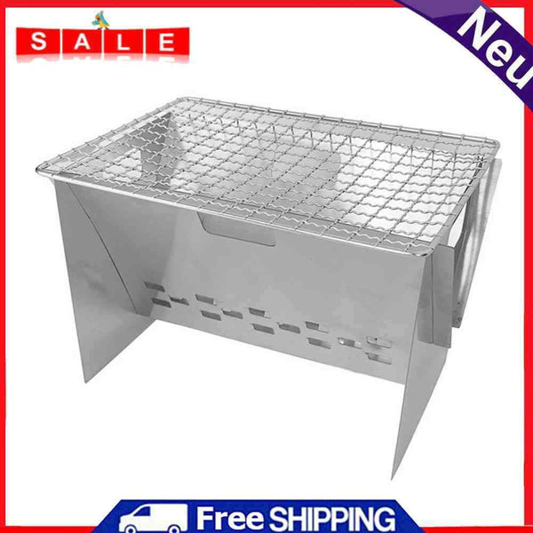Outdoor Portable BBQ Grills Stainless Steel Small Charcoal Barbecue Wood Stove