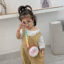 Children Cute Doughnut Crossbody Bag Candy Silicone Shoulder Pouch (Pink)