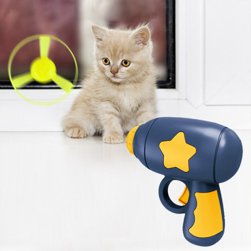 Cats Interactive Toys Flying Saucer Luminous Dragonfly Disc (Dark Blue) Newly