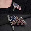 American Flag USA National Flag Star Lapel Pins Crystal Brooch Badge L0Y4