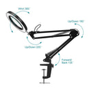 with Base& Clamp LED Lamp Black Desk Light Magnifier Magnifying Glass 10X
