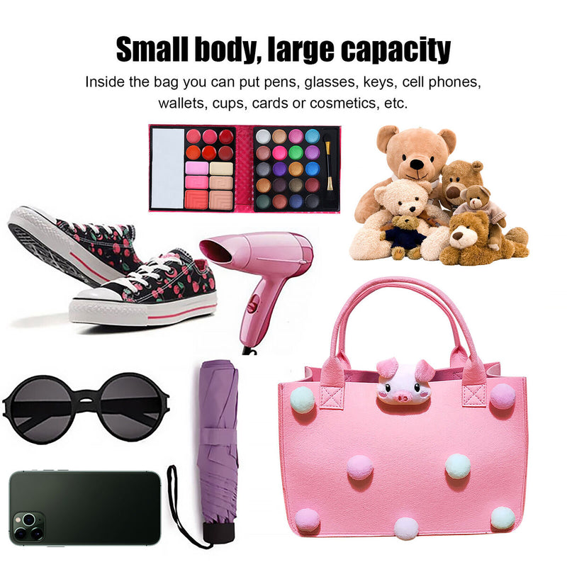 Felt Handbag - Felt Fabric Storage Tote Bags for Nursery Toys Cosmetics Makeu