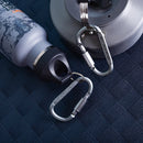 D-ring Locking Carabiner Clip Hanging Hook Buckle Outdoor EDC Tools (Grey) Newly