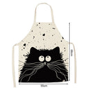 Cartoon Cat Kitchen Cotton Linen Apron Home Cooking Baking Bibs Pinafore