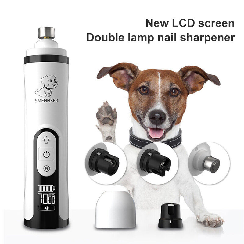 Painless LED Dog Nail Clippers Grinders Pet Silent Cat Paws Nail Trimmer